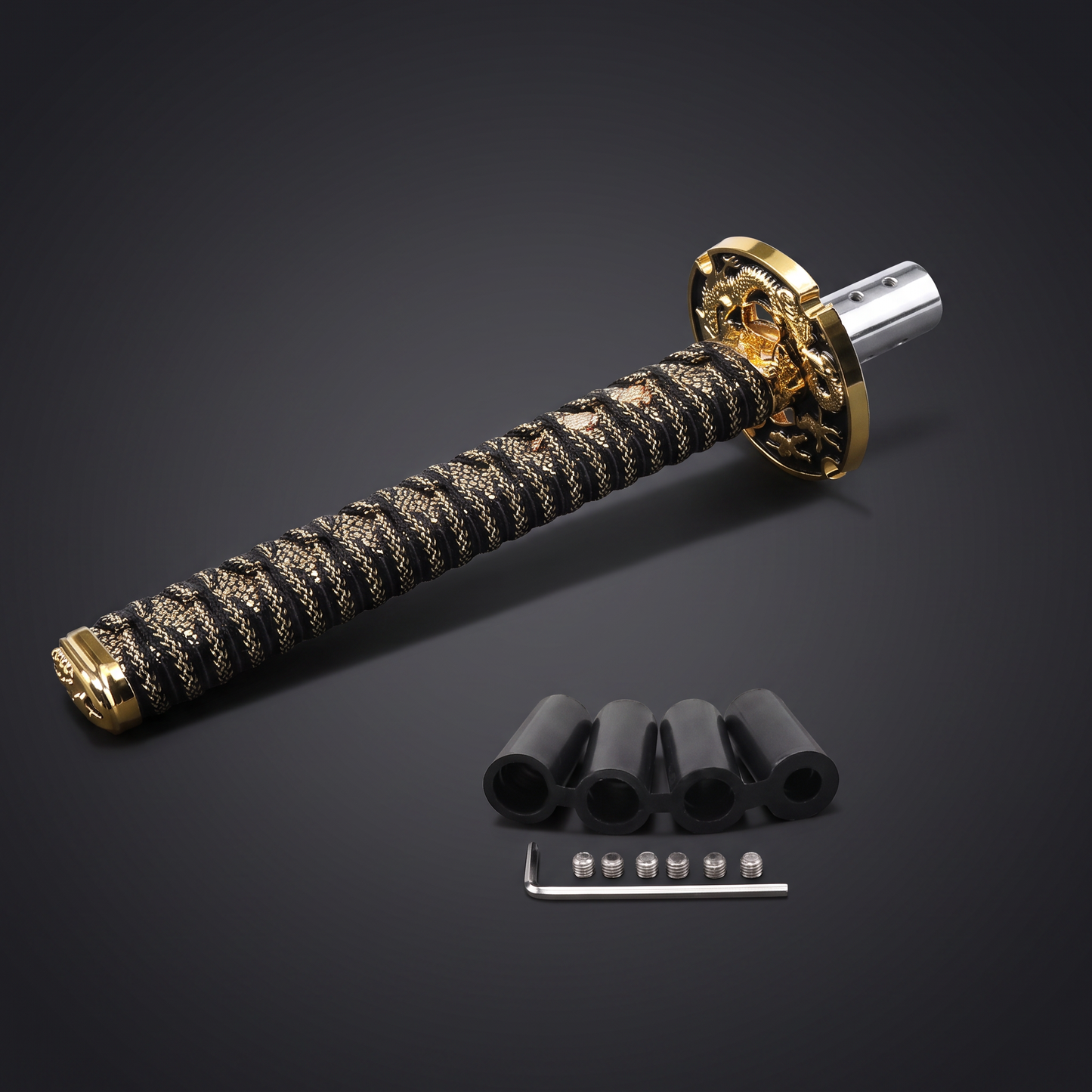Perilla de cambio katana JDM — 15 cm, con adaptador