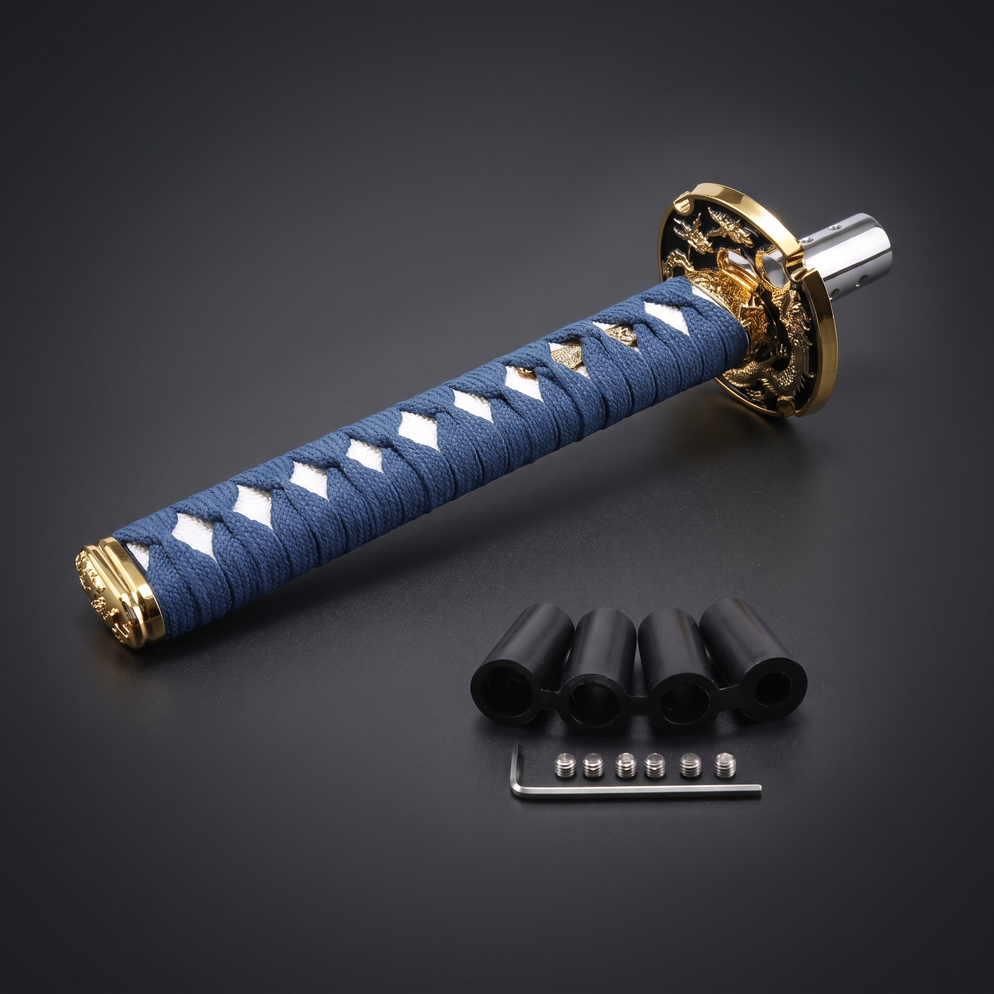 Perilla de cambio katana JDM — 15 cm, con adaptador