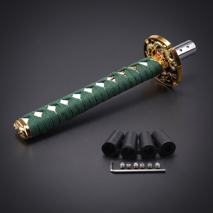 Perilla de cambio katana JDM — 15 cm, con adaptador