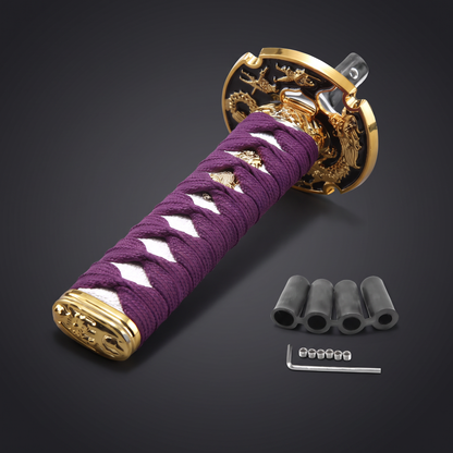 Perilla de cambio katana JDM — 15 cm, con adaptador