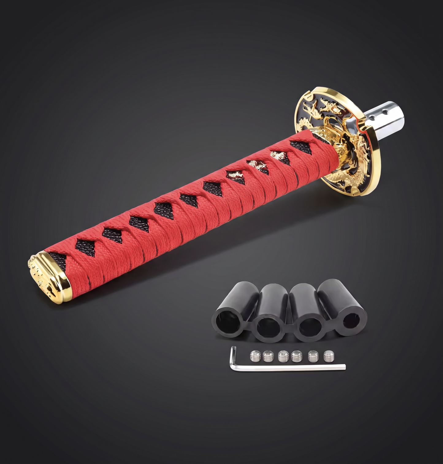 Perilla de cambio katana JDM — 15 cm, con adaptador