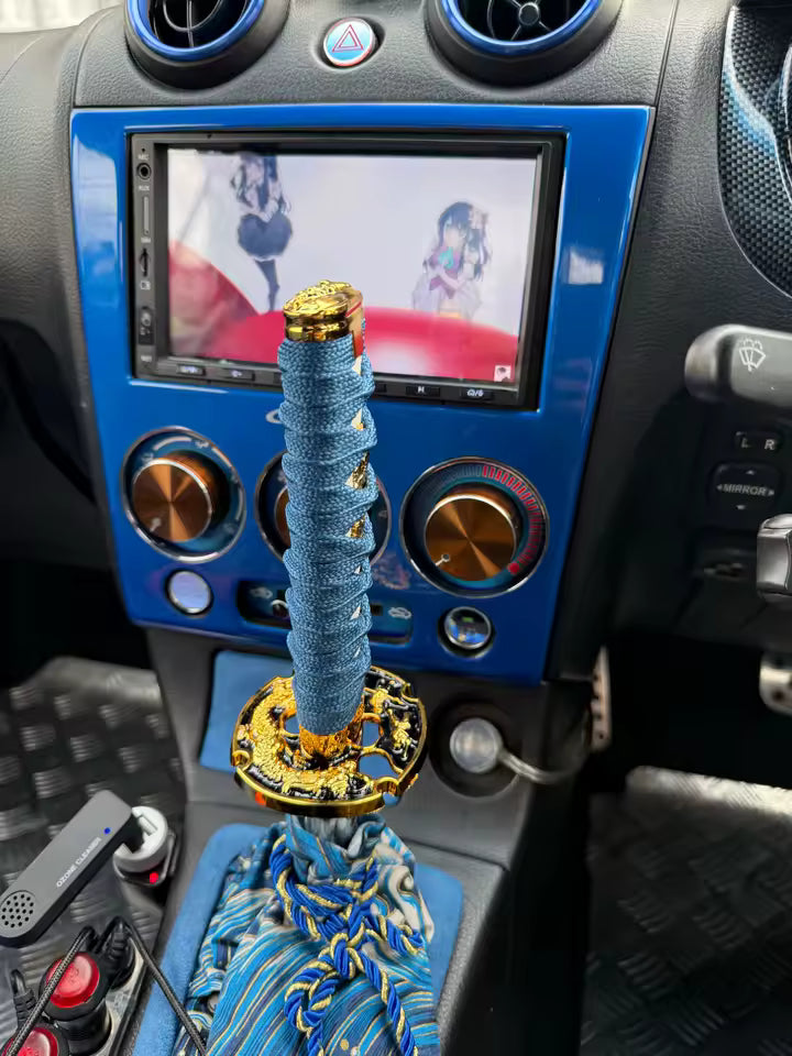 Perilla de cambio katana JDM — 15 cm, con adaptador