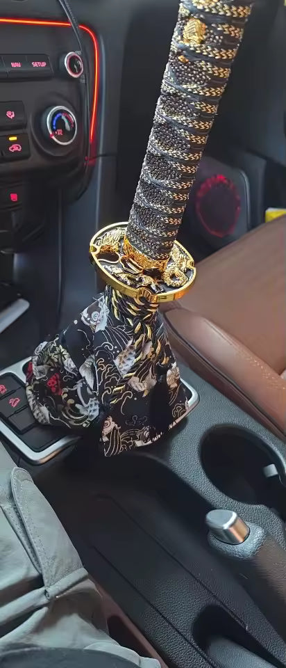 Perilla de cambio katana JDM — 15 cm, con adaptador
